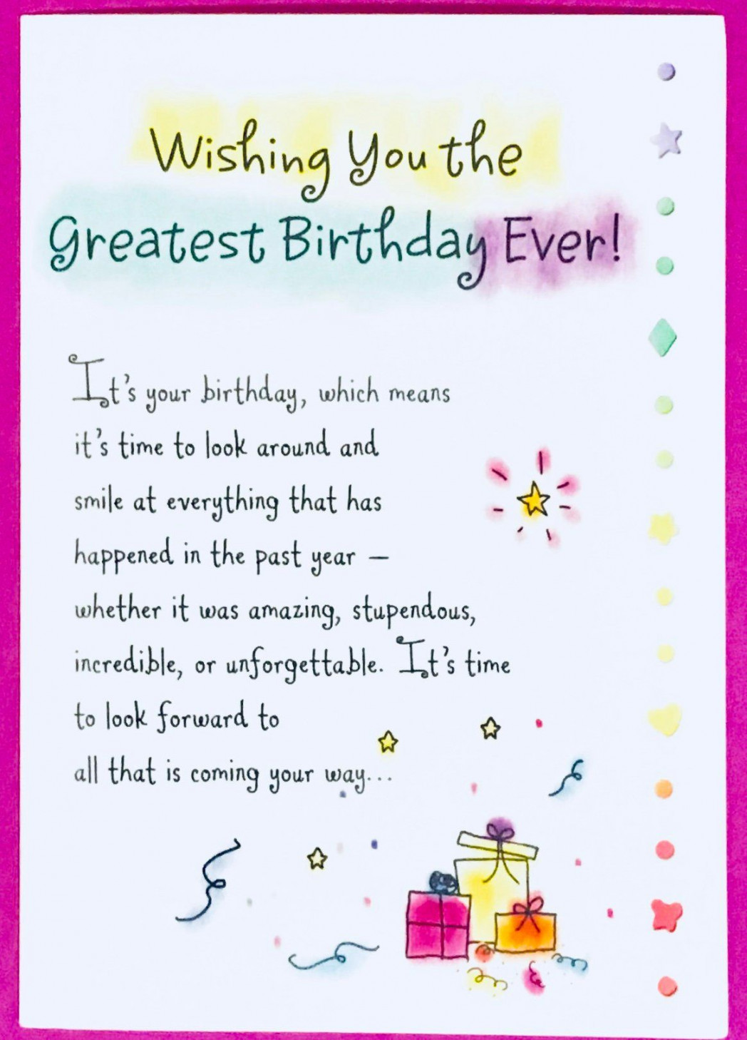 Wishing You the Greatest Birthday card, greeting card, bda