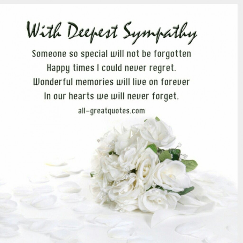 With Deepest Sympathy  Condolence messages, Sympathy card