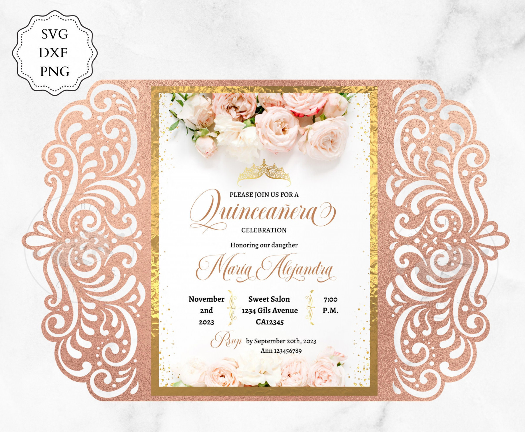 x Gate Fold Swirls Quinceanera Invitation Mis Quince - Etsy