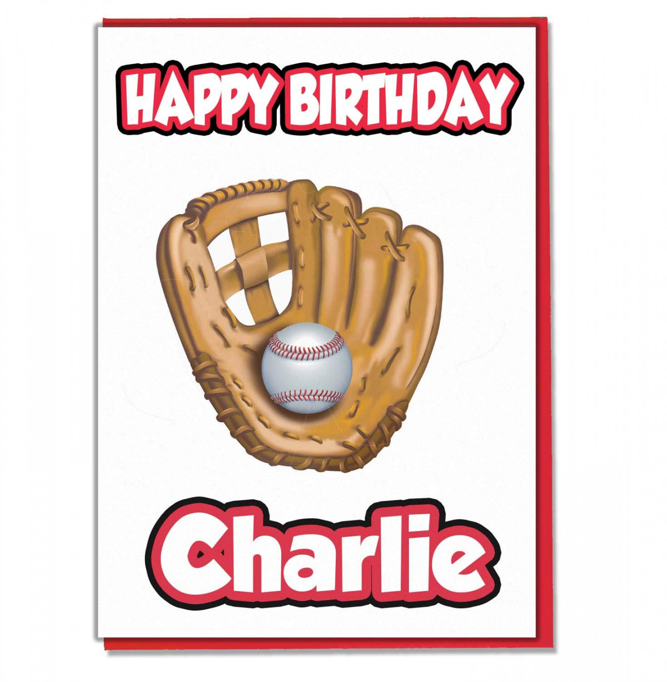 AK Giftshop Personalised Baseball Glove Birthday Card - Any Age & Relative