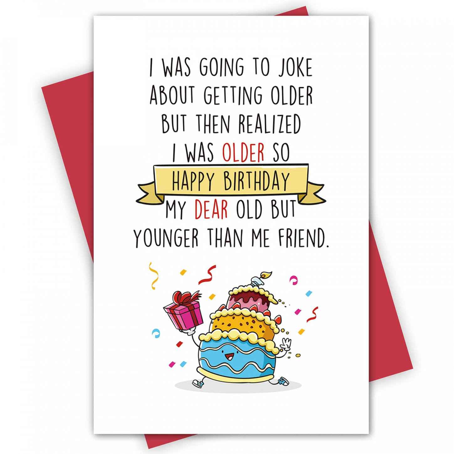 Alzombi Humor Best Friend Birthday Card Funny Birthday Card Happy Birthday  My Dear Old but Younger Than Me Friend