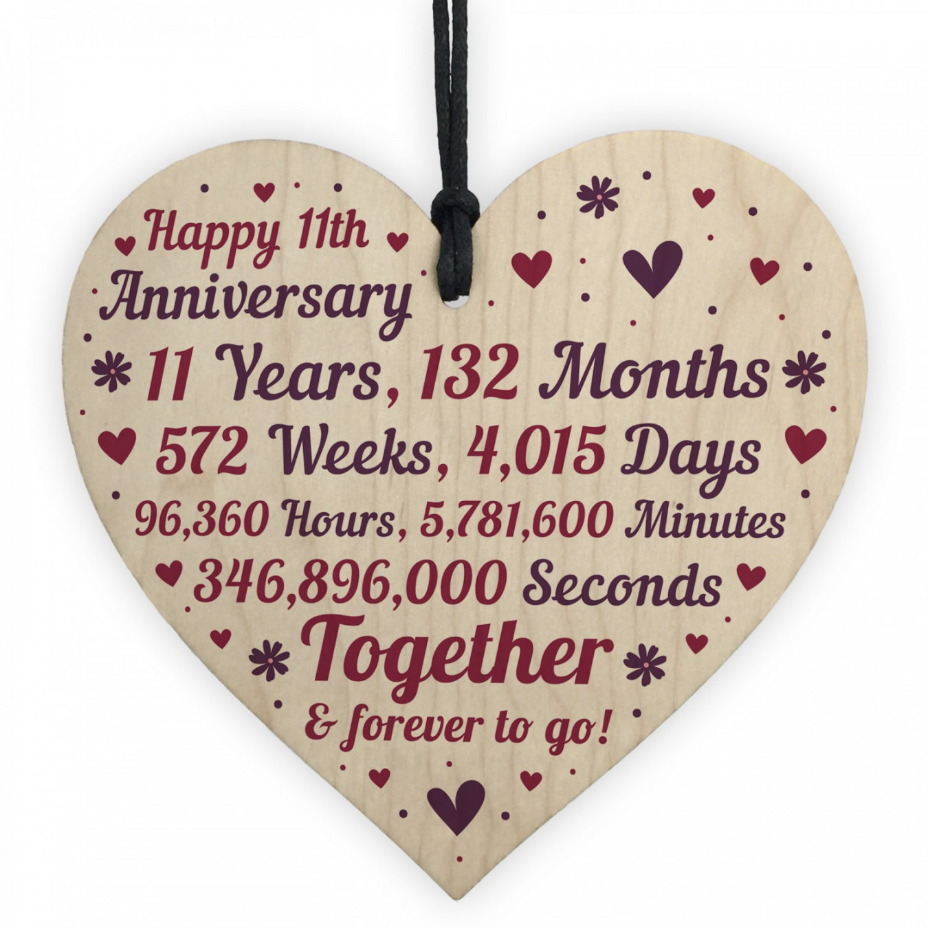 Anniversary Wooden Heart To Celebrate th Wedding Anniversary