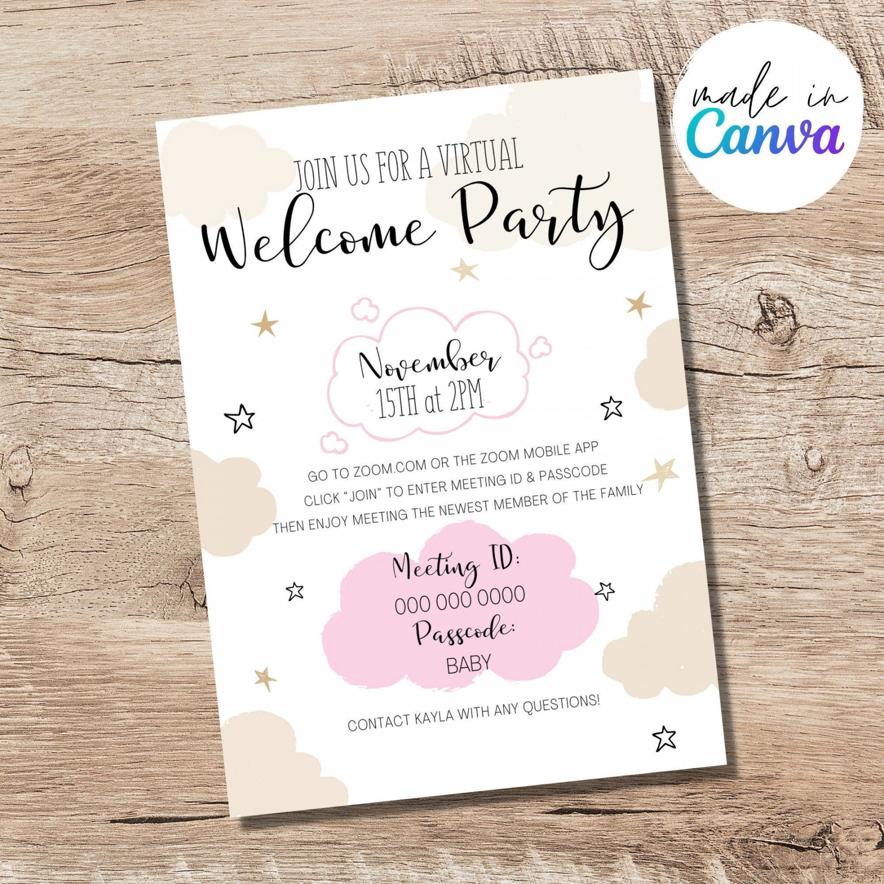 Baby Welcome Party Invitation/long Distance/editable/fully