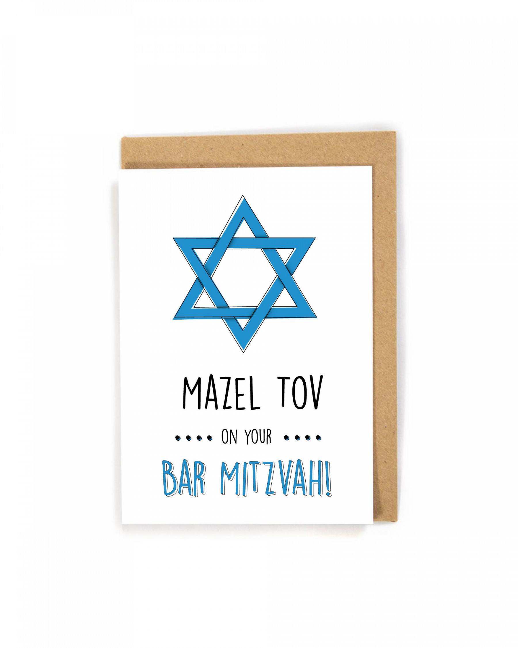 Bar Mitzvah Card, Card For Bar Mitzvah, Jewish Cards, Mazel Tov Card, Bar  Mitzvah Congratulations Card, Star of David