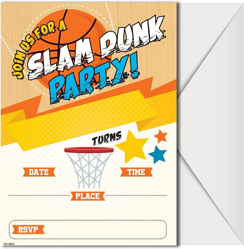 Basketball Birthday Invitations with Envelopes  Pack Sports Party  Invitations for Boys Girls Kids and More Basketball Birthday Invitations