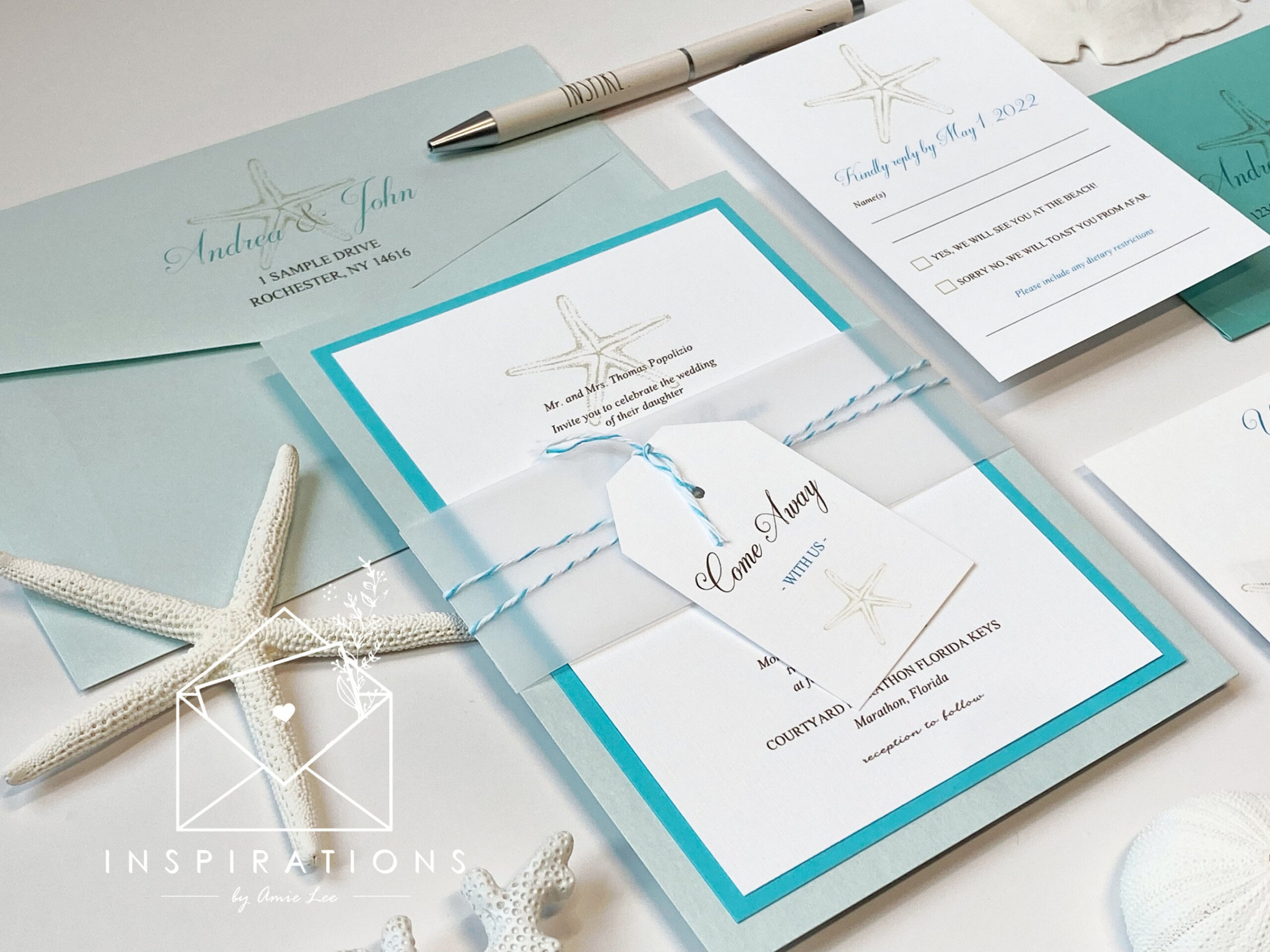 Beach Wedding Invitations Florida Wedding Destination - Etsy