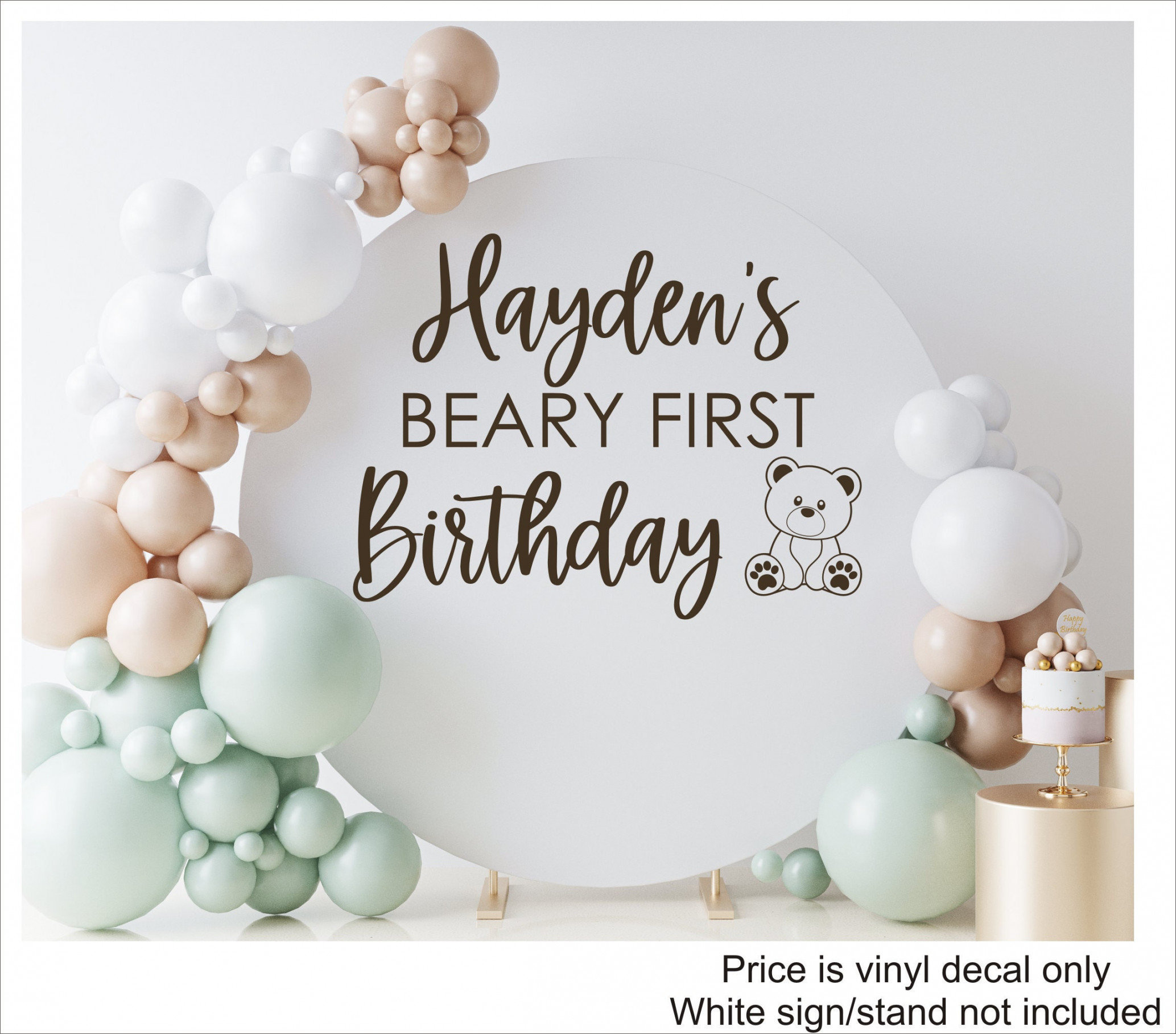 Beary First Birthday Decal for Birthday Party Sign Making - Etsy