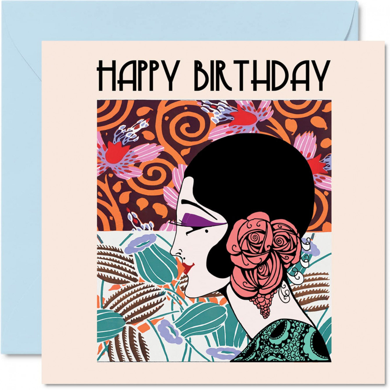 Beautiful Birthday Cards for Women and Her - Art Deco Girl - Happy Birthday  Card for Mom, Sister, Daughter, Aunt, Nanny, Grandma, Friend, mm x