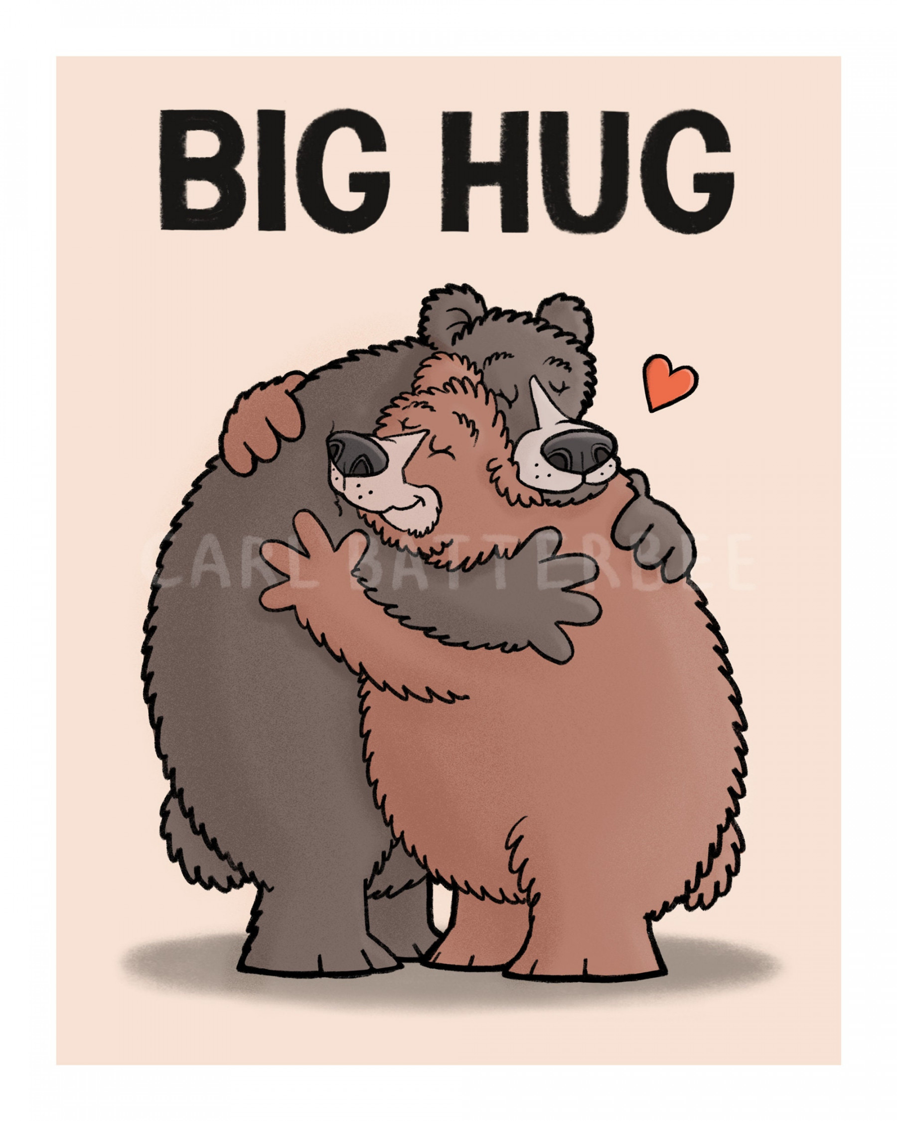 Big Bear Hug Print  Illustration Wandkunst  Isolation Geschenk  Social  Distancing Geschenk  Vermisse Dich Geschenk  Für Großeltern  Quarantäne