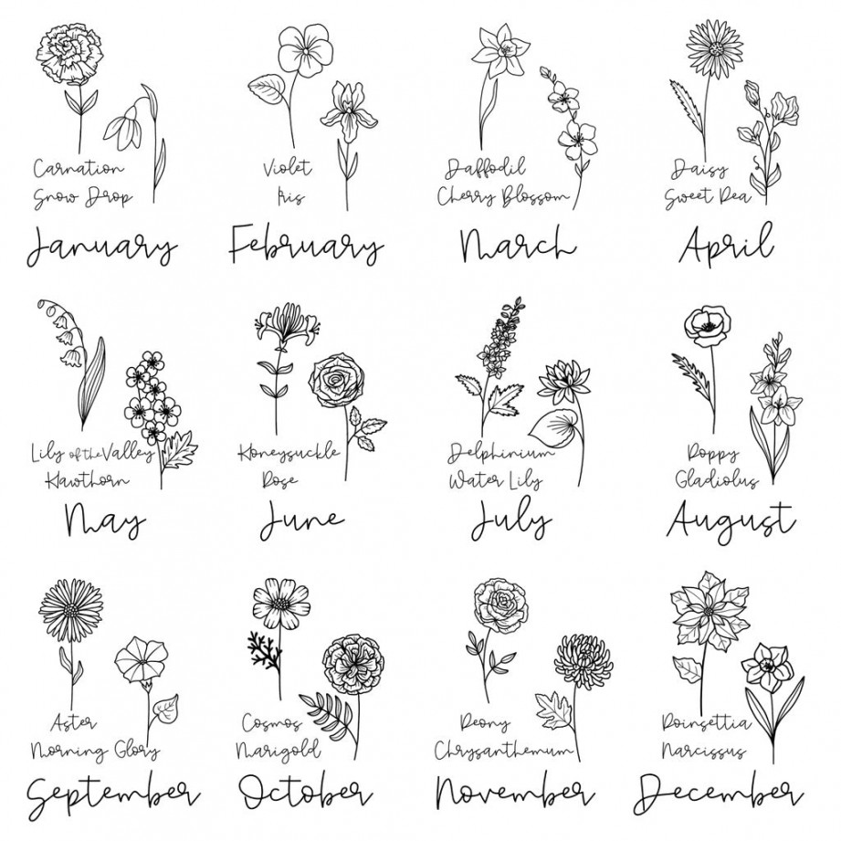 Birth Flower Bouquet Sign