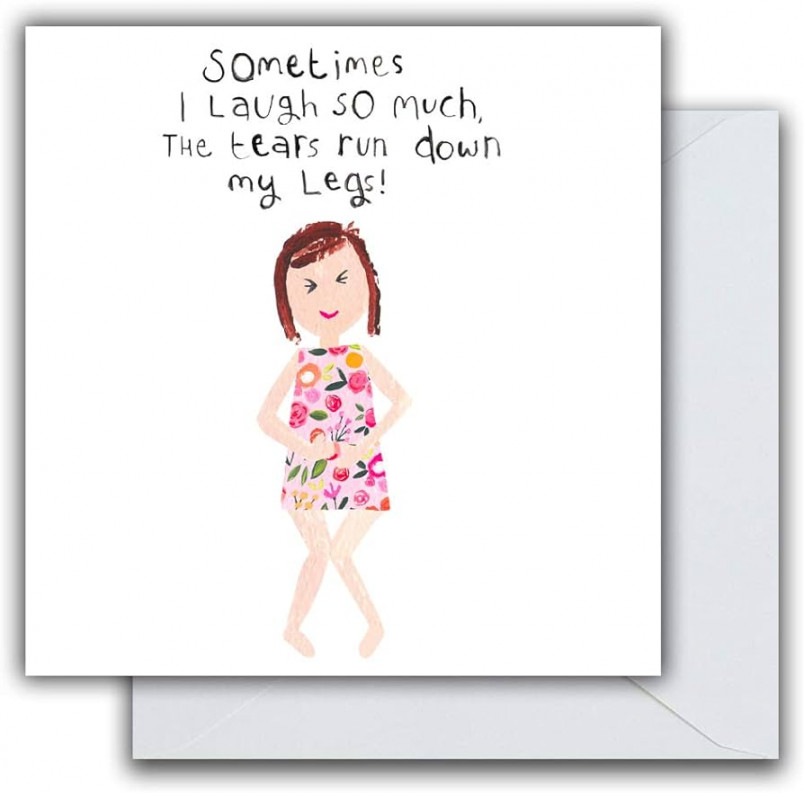 Birthday card for her, funny birthday card for her, greeting card, Laughing  So Much, Laugh, birthday cards for her, funny birthday cards for her,