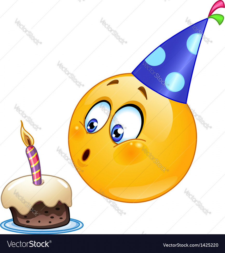 Birthday emoticon Royalty Free Vector Image - VectorStock