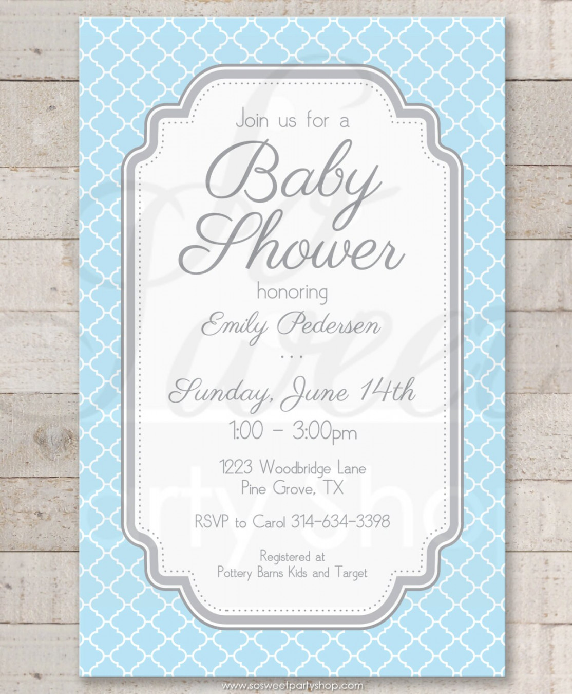 Boys Baby Shower Invitations - Blue and Gray - Boy Baby Shower Decorations  - Boy Baby Shower Invites - Set of