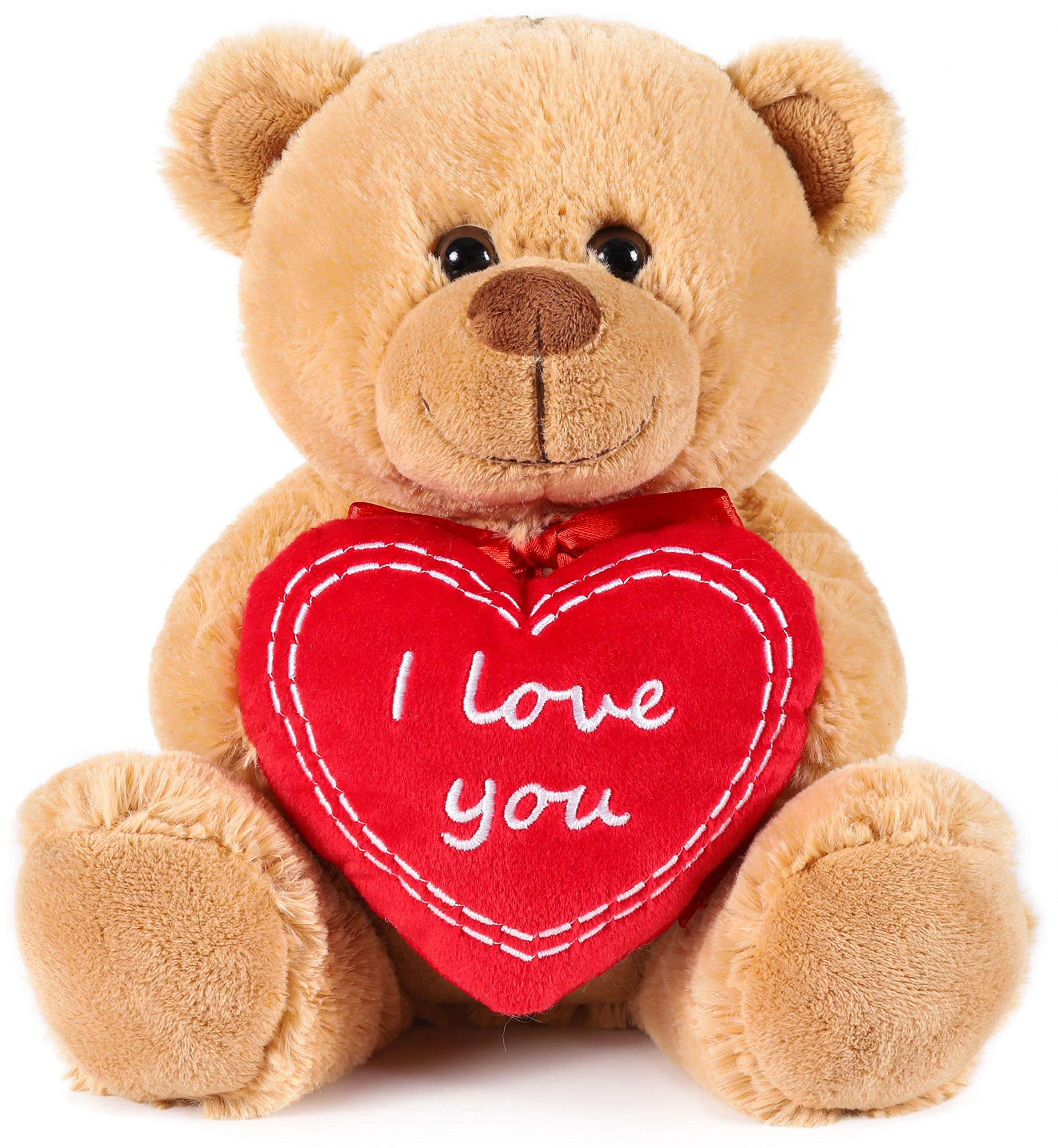 Brubaker Teddy Plush Bear with Red Heart, I Love You,  cm/. inches or  cm /