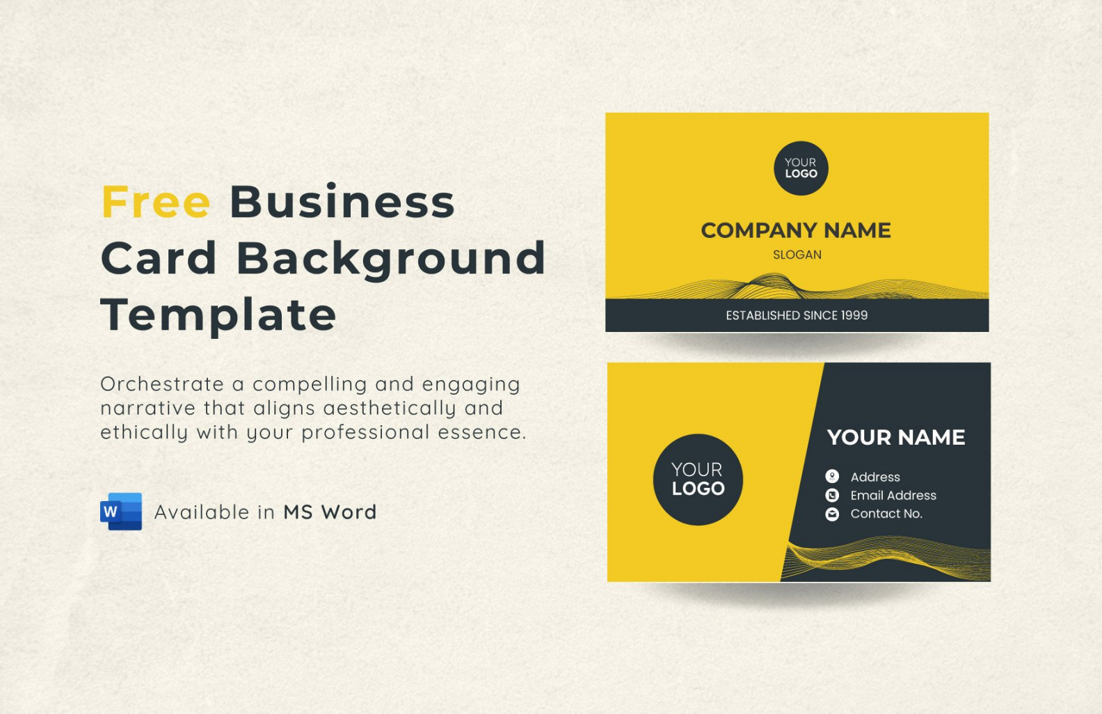 Business Card Template in Word - FREE Download  Template