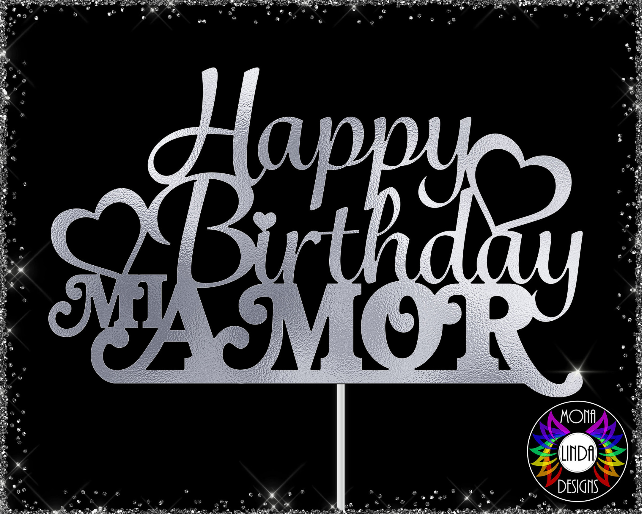 Cake Topper Happy Birthday Mi Amor SVG PNG DXF jpg - Etsy