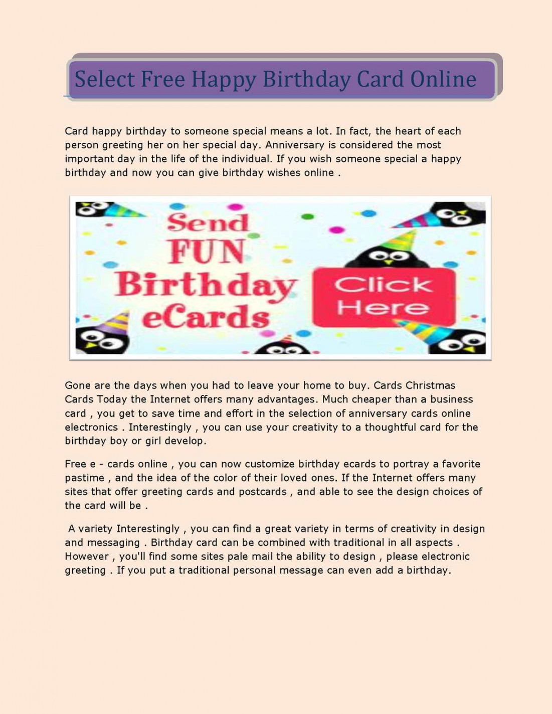 Calaméo - Select Free Happy Birthday Card Online