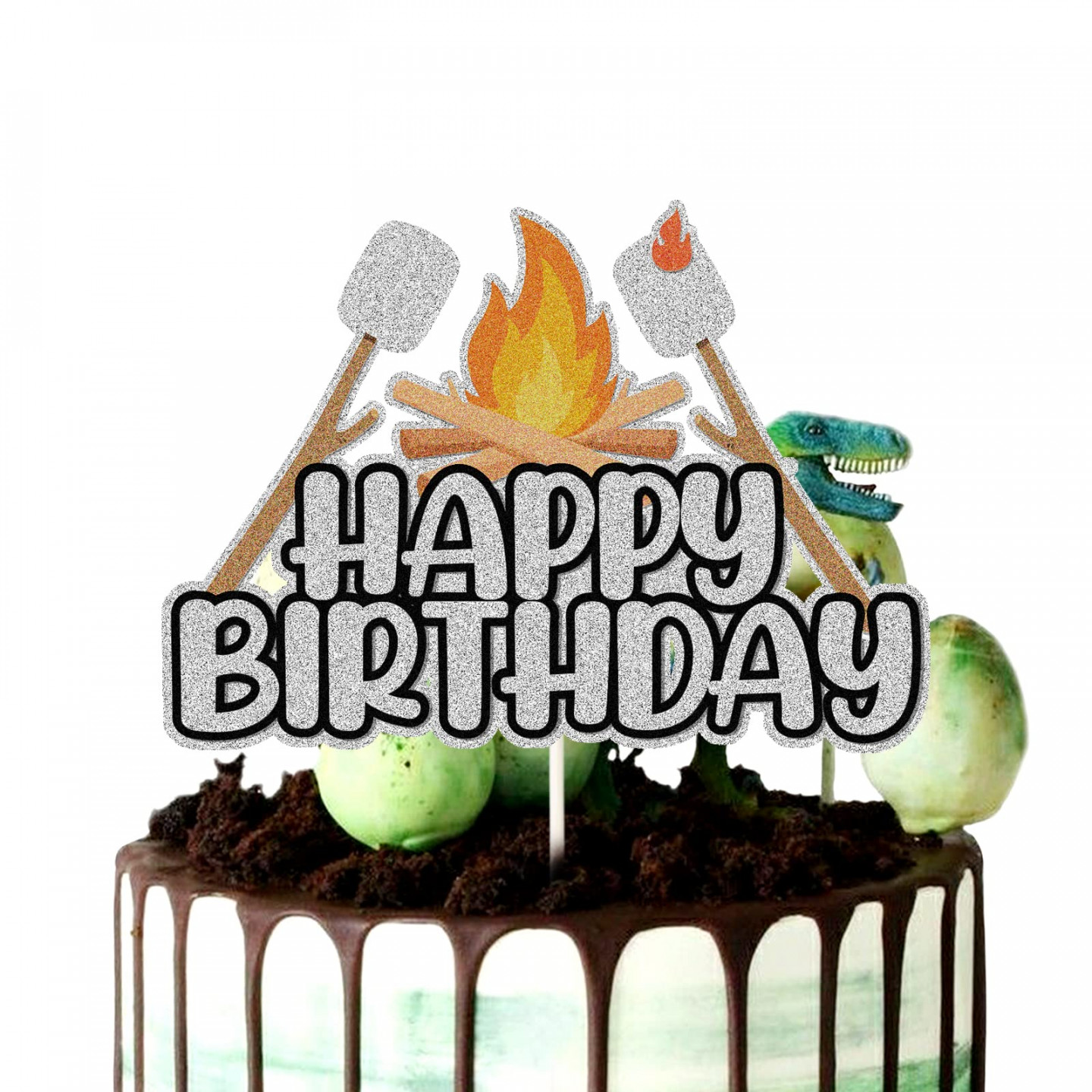 Camping Themed Birthday Cake Topper,Camping Happy Birthday Cake  Decor,Camping Camp Out Campfire AdveSee more Camping Themed Birthday Cake