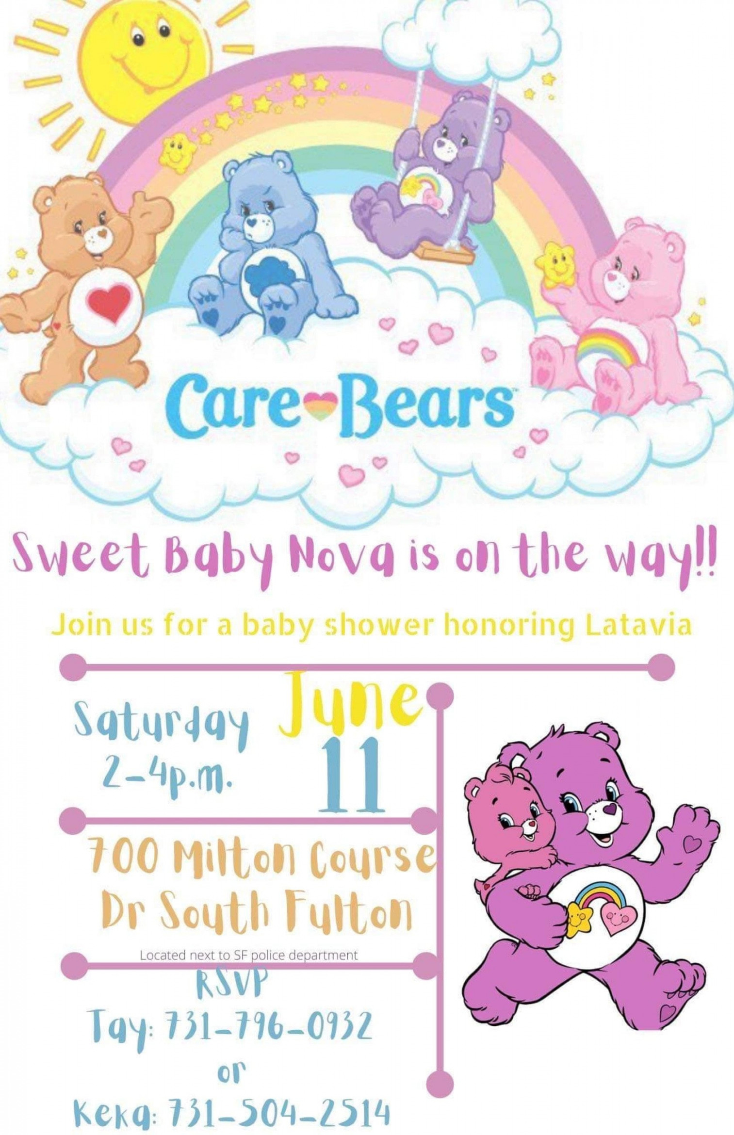 Care Bear Invitation - Etsy