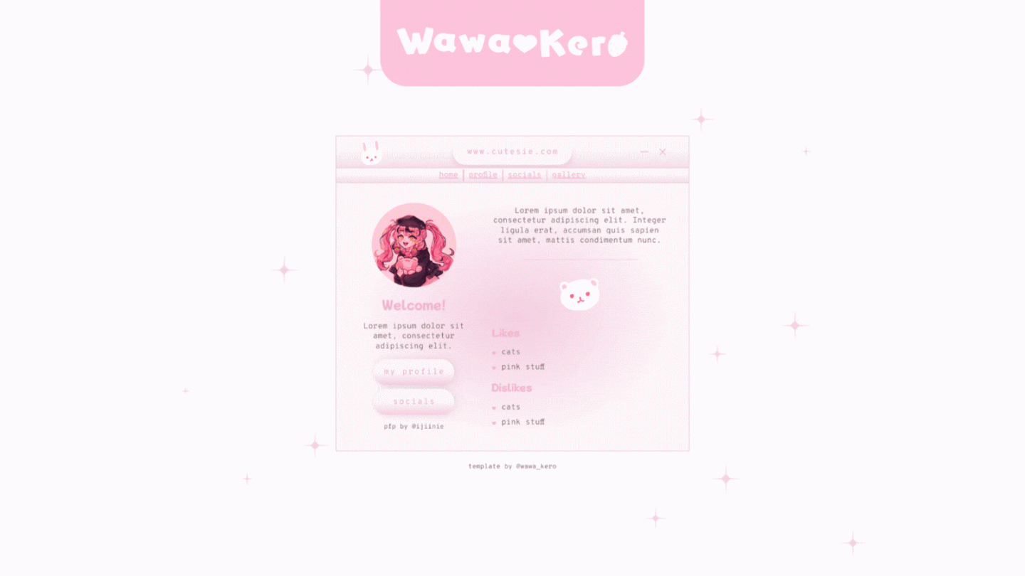 Carrd Template] Pink Cutesie - Wawa Kero