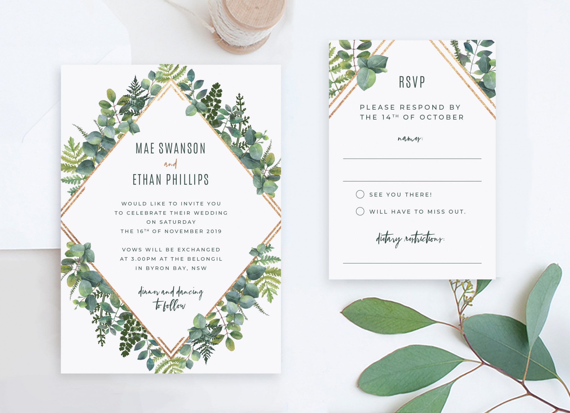 Cheap Wedding Invitation and RSVP Card Sets DIY Online Invite