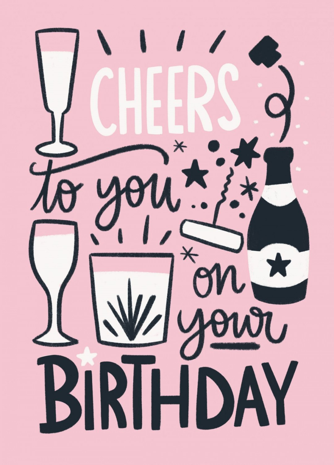 Cheers To You On Your Birthday Card  Scribbler