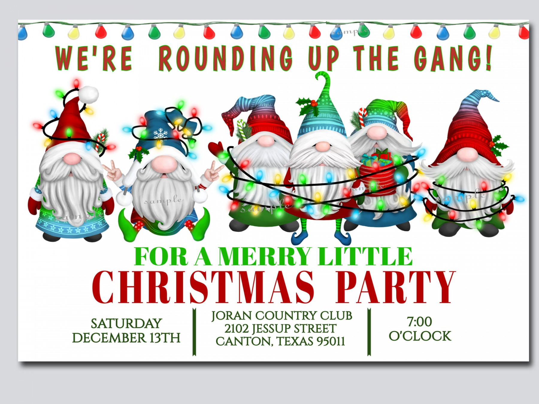 Christmas Party Invitation Gnomes Funny Holiday Invitation - Etsy