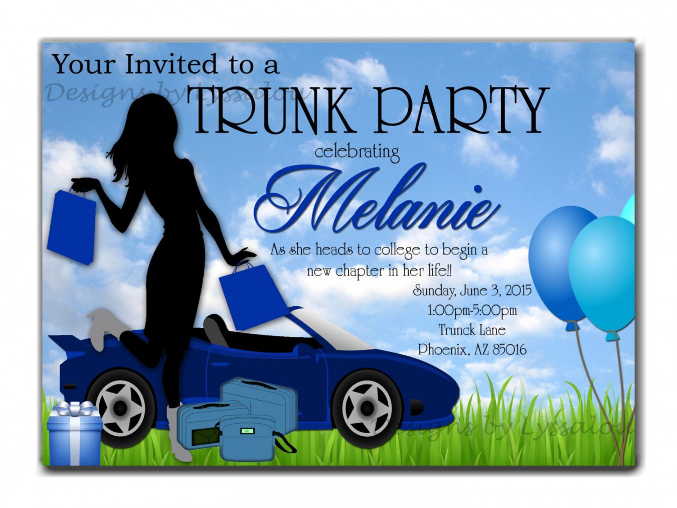 College Trunk Party Invitations  Trunk party, Trunk party ideas