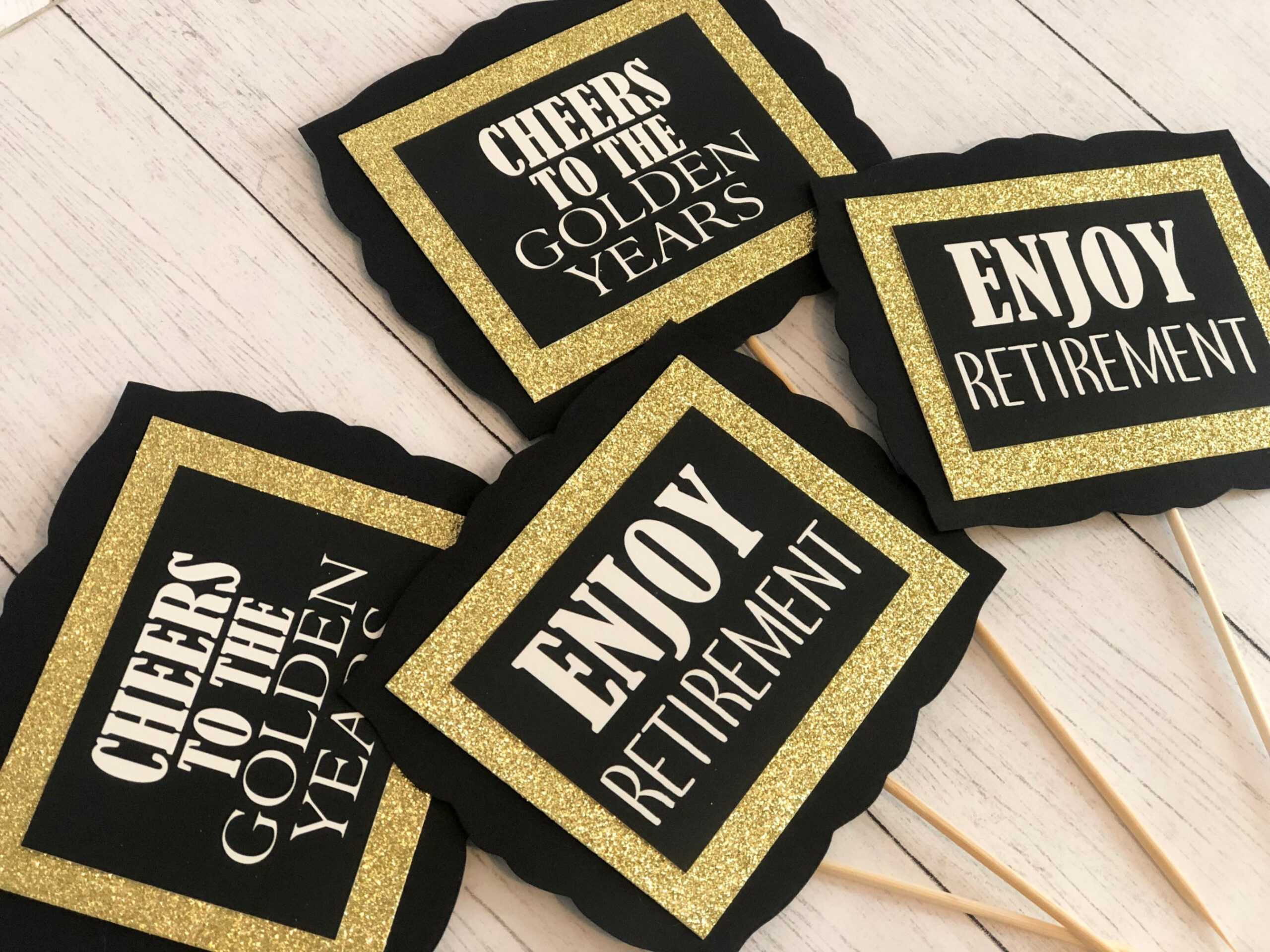 Combo Set: Cheers / Enjoy Retirement Party Table Decorations - Etsy