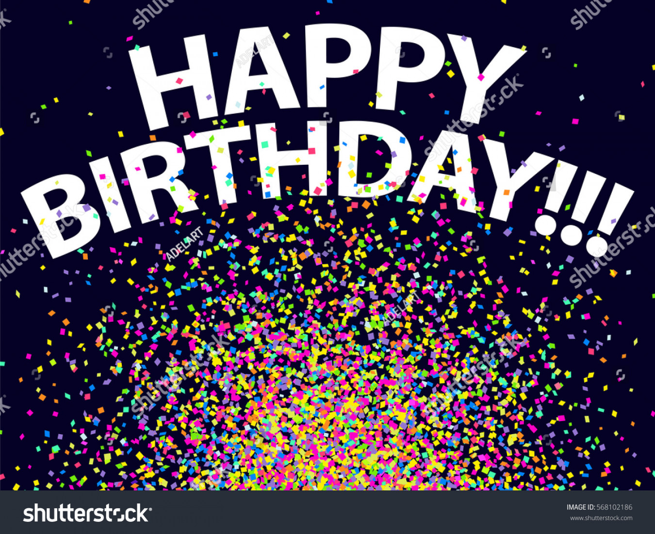 Confetti Background Happy Birthday Vector Colorful: Stock