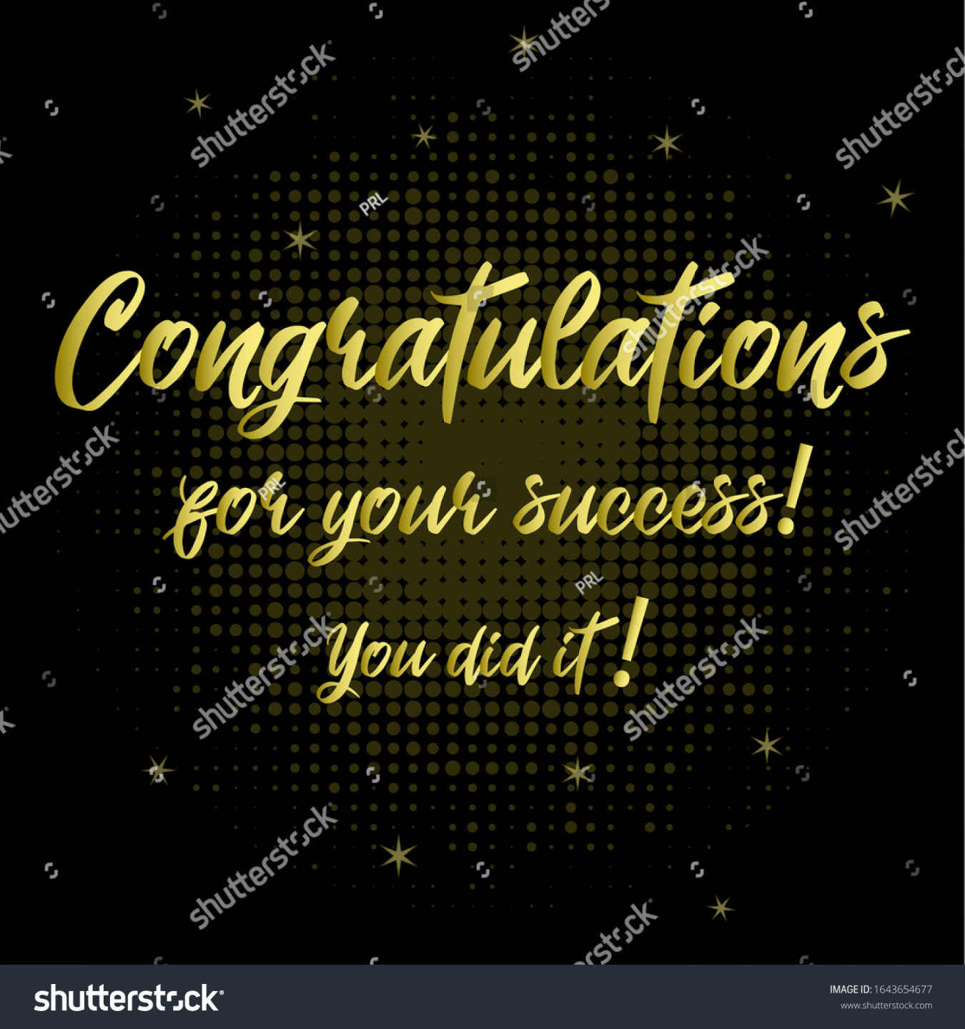 Congratulations Your Success You Did Golden Stock Vector (Royalty