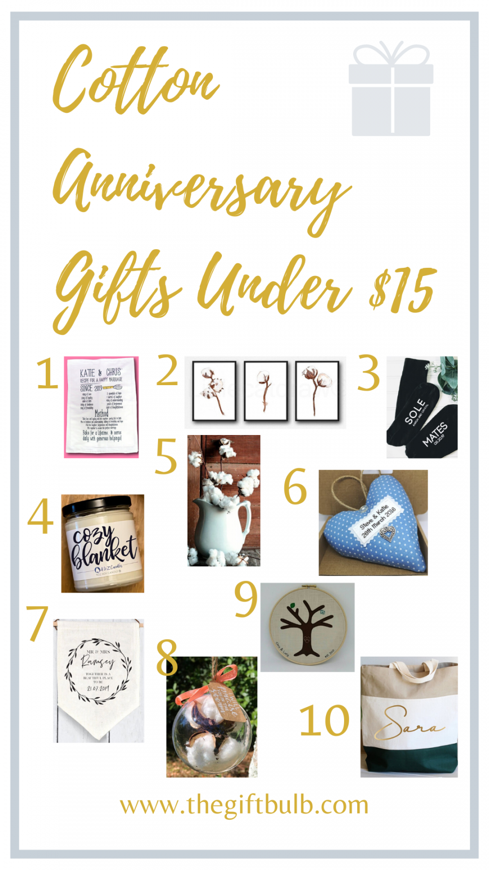 Cotton Anniversary Gift Ideas - The Gift Bulb