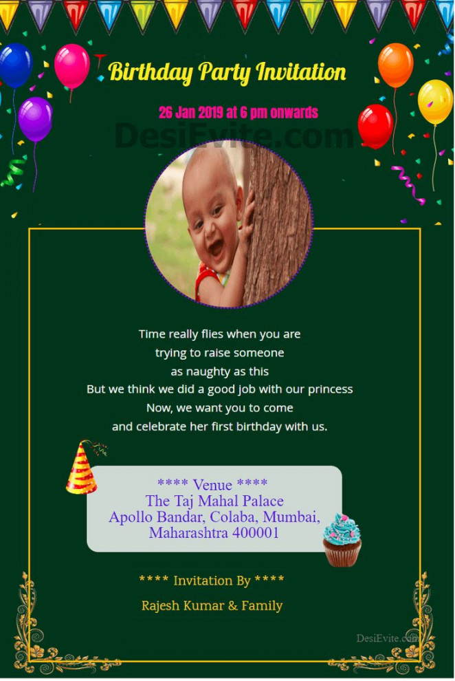 Create and download birthday invitation card for whatsapp