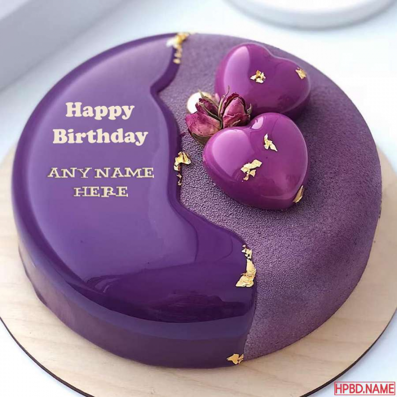 Creative and Designer Purple Birthday Cakes With Name Edit