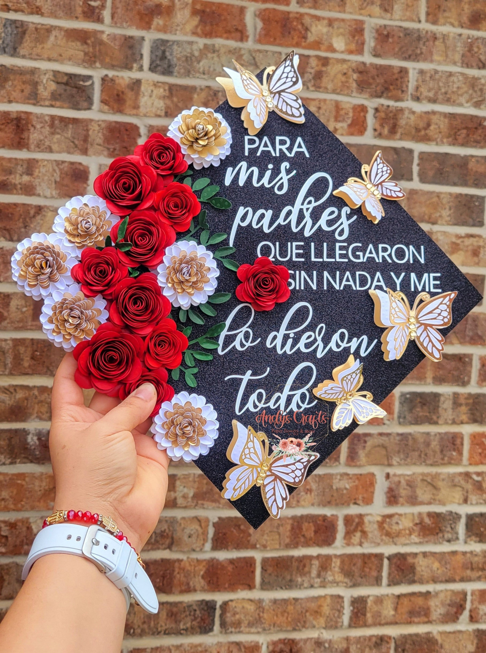 Custom Graduation Cap D Paper flowers Graduation Cap - Etsy