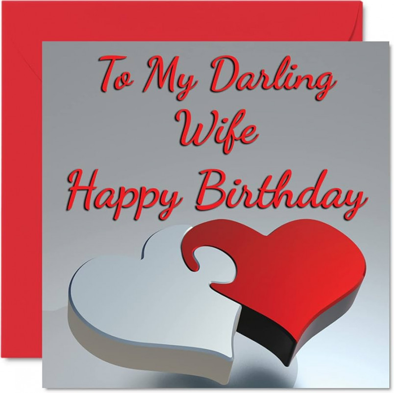 Cute Birthday Cards For Wife - My Darling Wife - Romantic Birthday Card For  Wife From Husband, Lover, Special Wife, Birthday Gifts mm x mm Wife