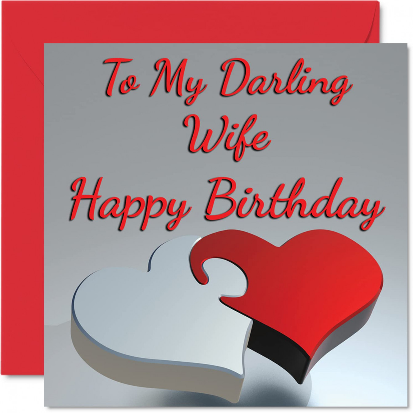 Cute Birthday Cards for Wife - My Darling Wife - Romantic Happy Birthday  Card for Wife from Husband Partner, Special Wife Birthday Gifts, mm x