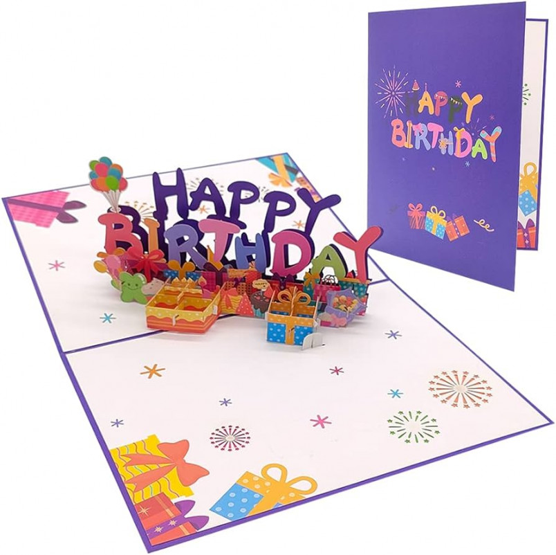 D Birthday Cards, Happy Birthday Cards, Pop Up Cards, Folded Happy  Birthday Cards, Anniversary Valentine