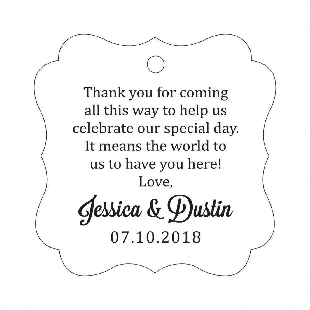 Darling Souvenir Custom Personalised Wedding Thank You Message