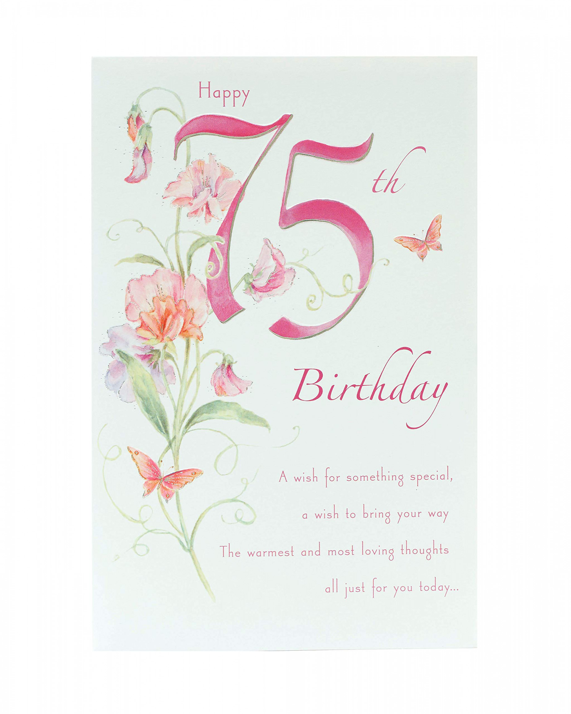 Delicate Floral th Birthday Card : Amazon