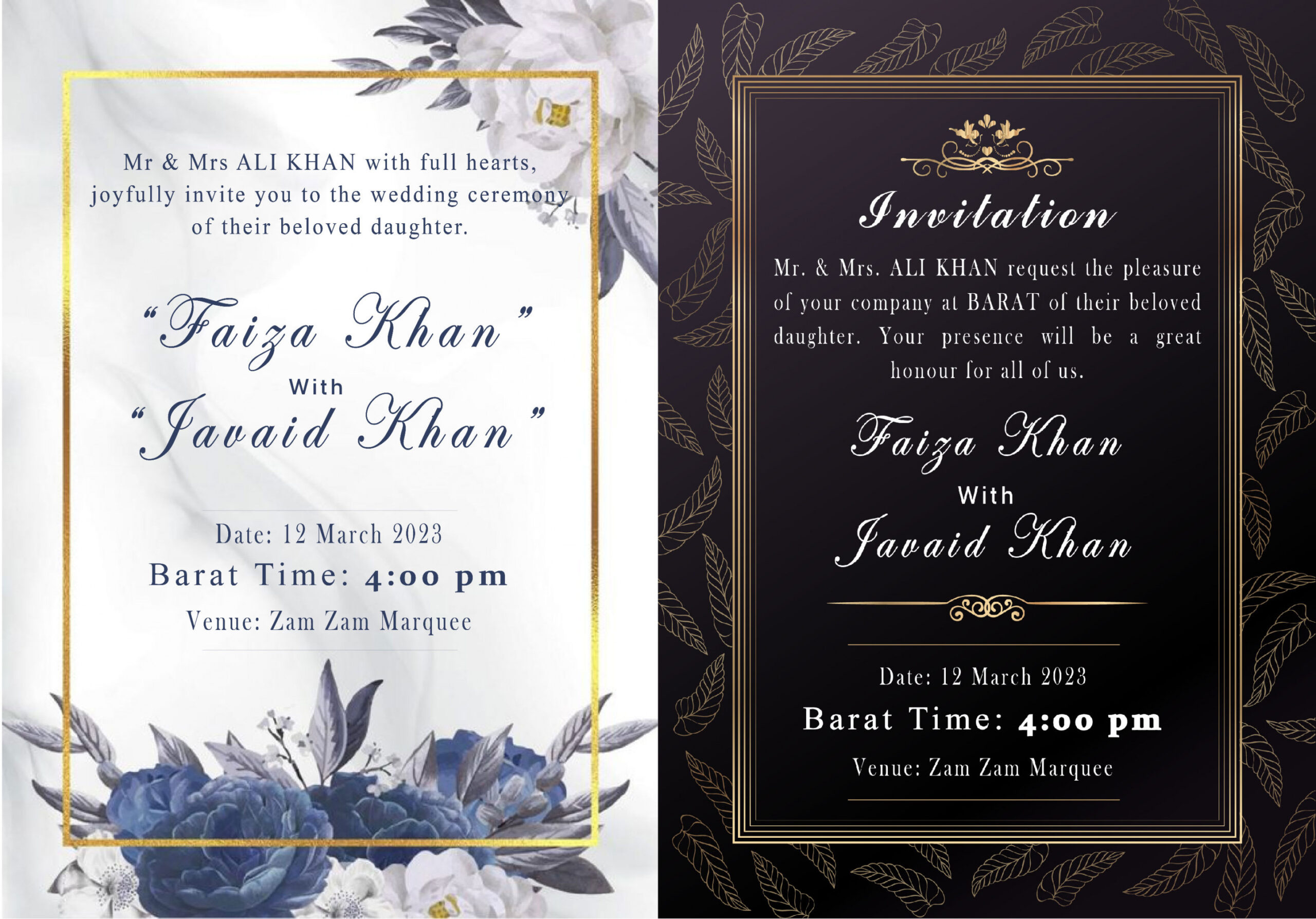 design digital modern wedding invitations and event card