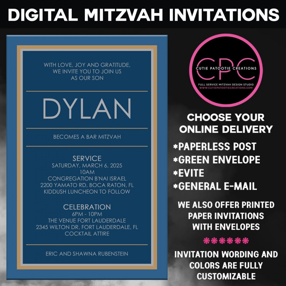 Digitale Bar Mitzvah Einladung Virtuelle Service Bar Mitzvah - Etsy