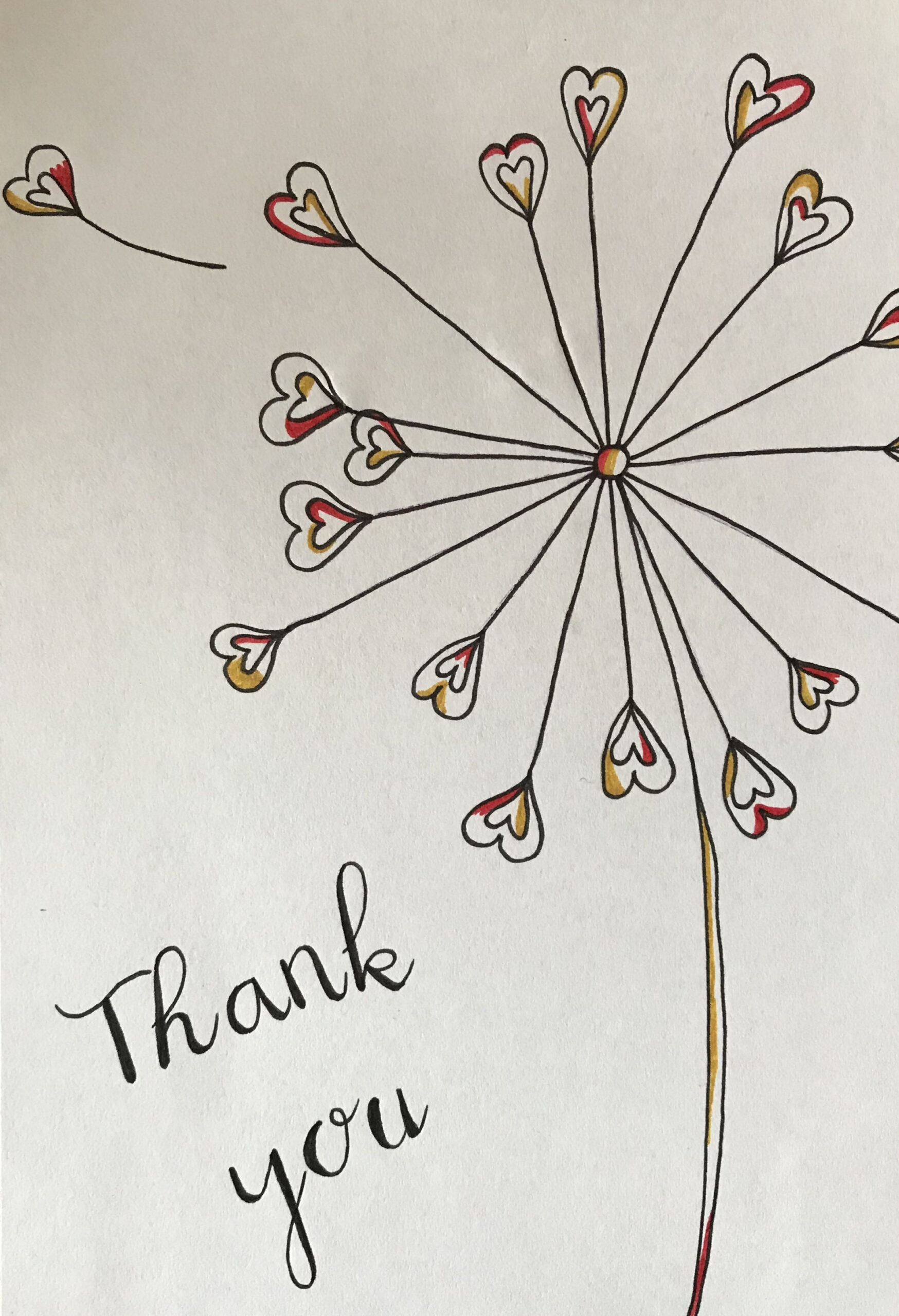 DIY thank you card doodle  Card drawing, Thank you card design