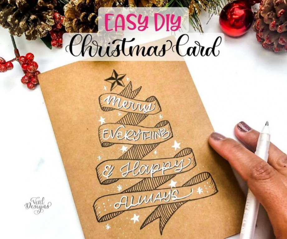 Easy DIY Christmas Calligraphy Card  Vial Designs