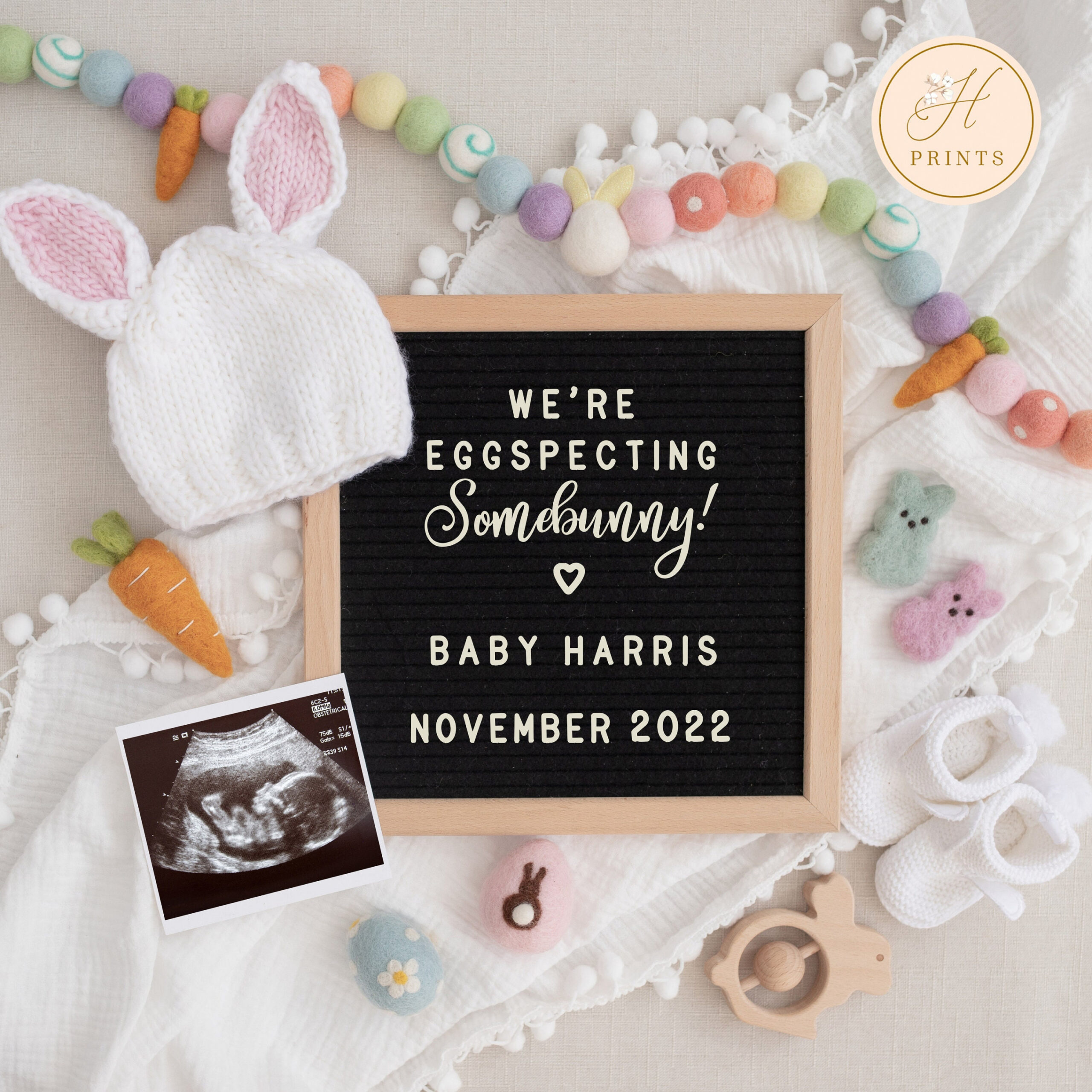 Editable Easter Pregnancy Announcement for Social Media © - Etsy