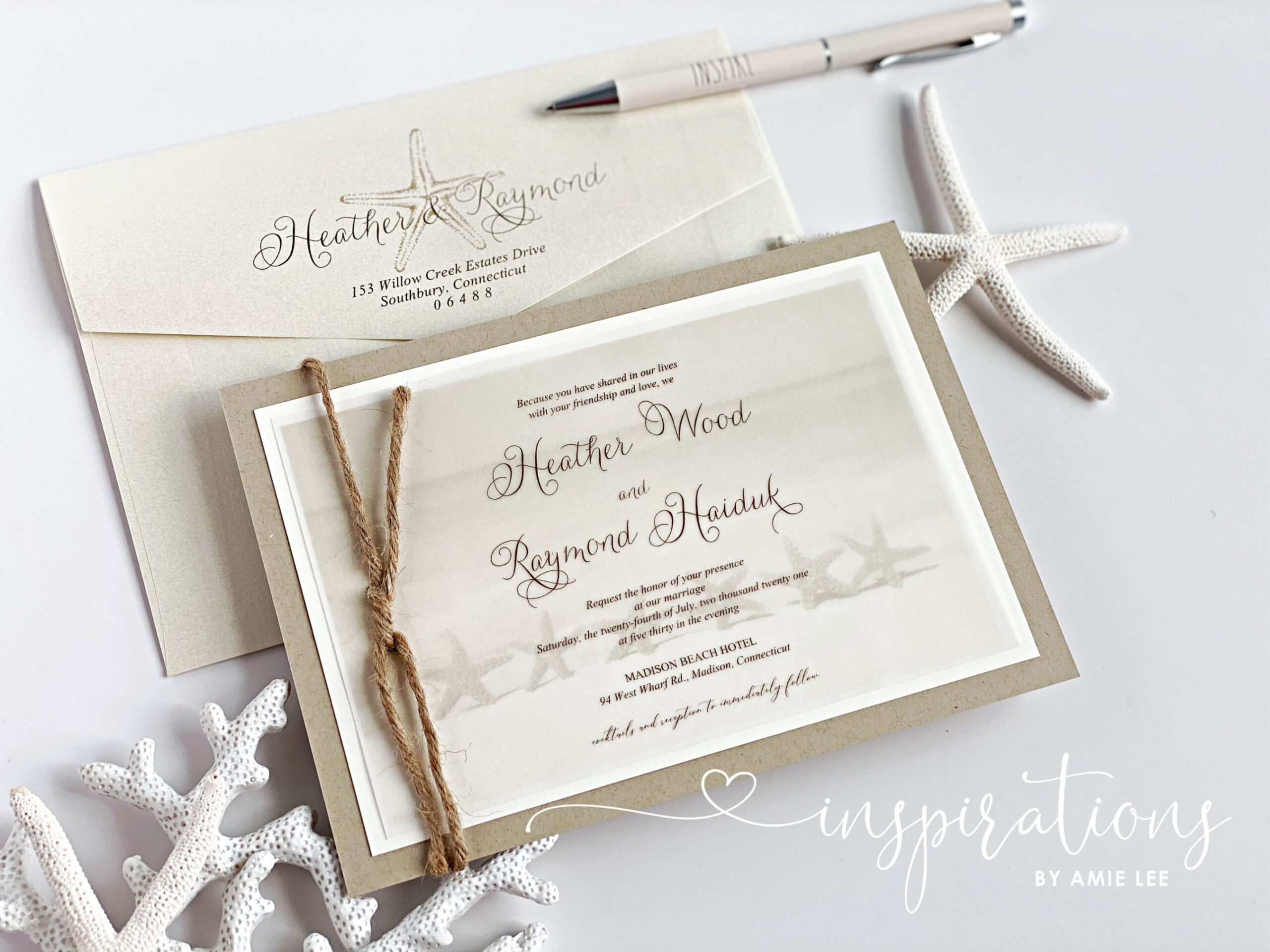 Elegant Beach Wedding Invitations Tropical Island Destination