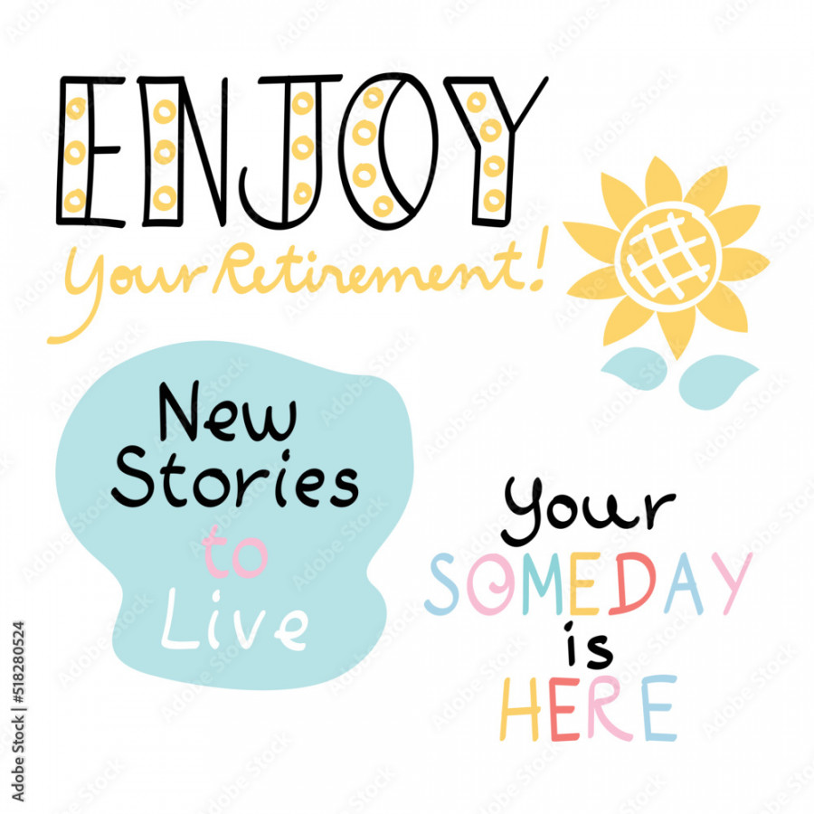 Enjoy your retirement - hand drawn Stock-Vektorgrafik  Adobe Stock