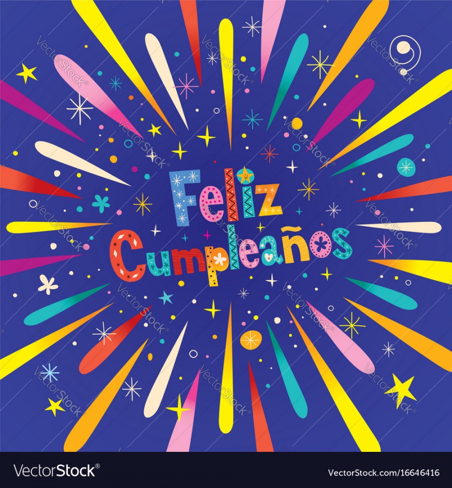 Feliz cumpleanos - happy birthday in spanish Vector Image