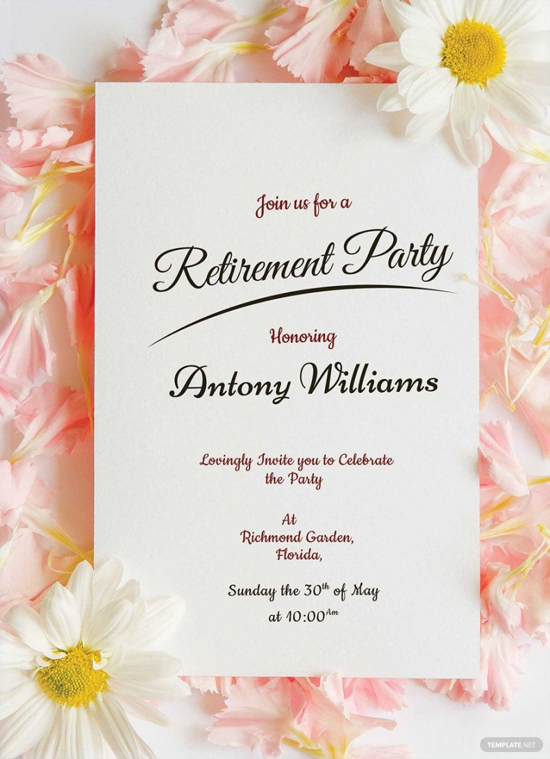 Floral Retirement Party Invitation Template - Download in Word