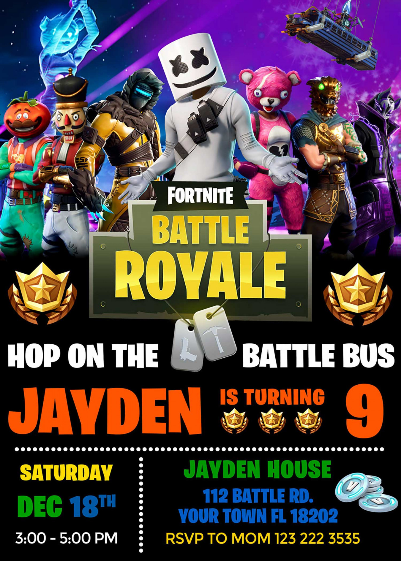 Fortnite Birthday Invitation  Awesome Invite